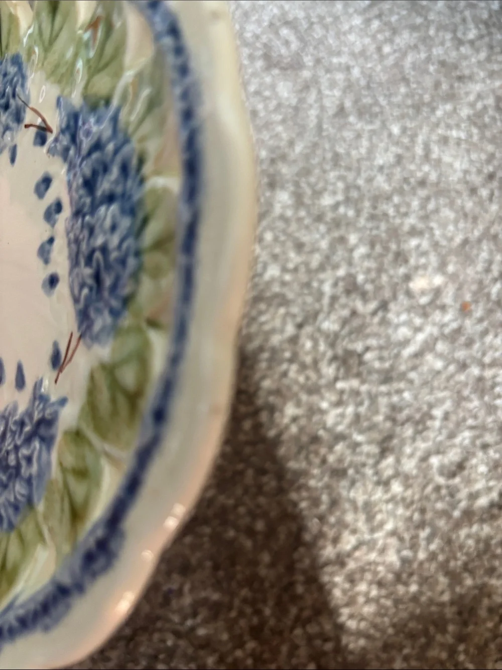 Vintage Schramberg Majolica  Blue Hydrangea Plate Set Of 2